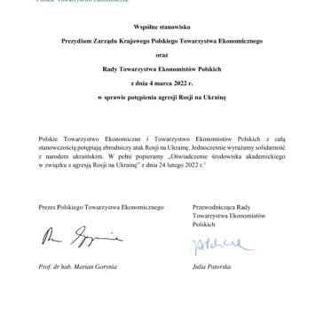 Wspólne stanowisko w sprawie potępienia agresji Rosji na Ukrainę